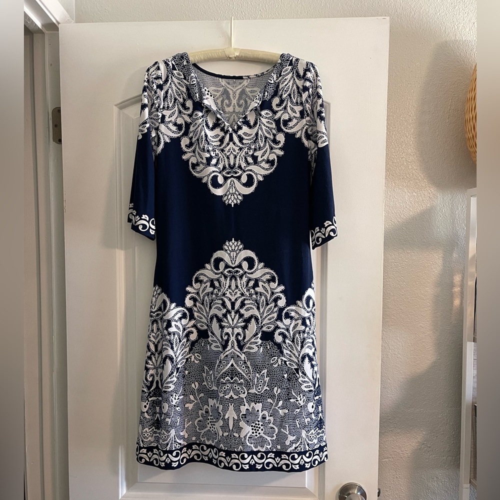 Blue & White Dress